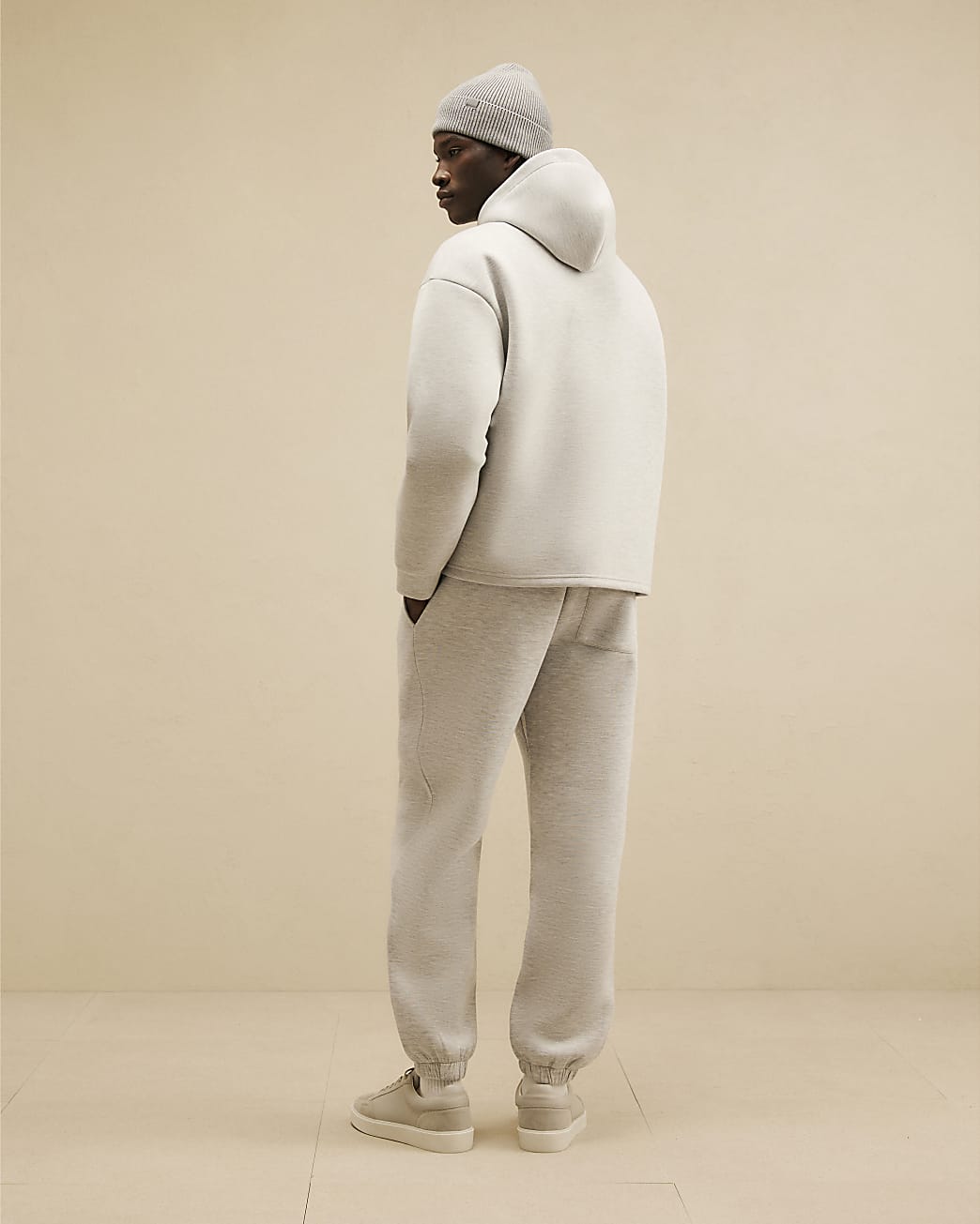 Premium Cotton Cuffed Joggers in Grey - Image 3 Premium Cotton Cuffed Joggers in Grey