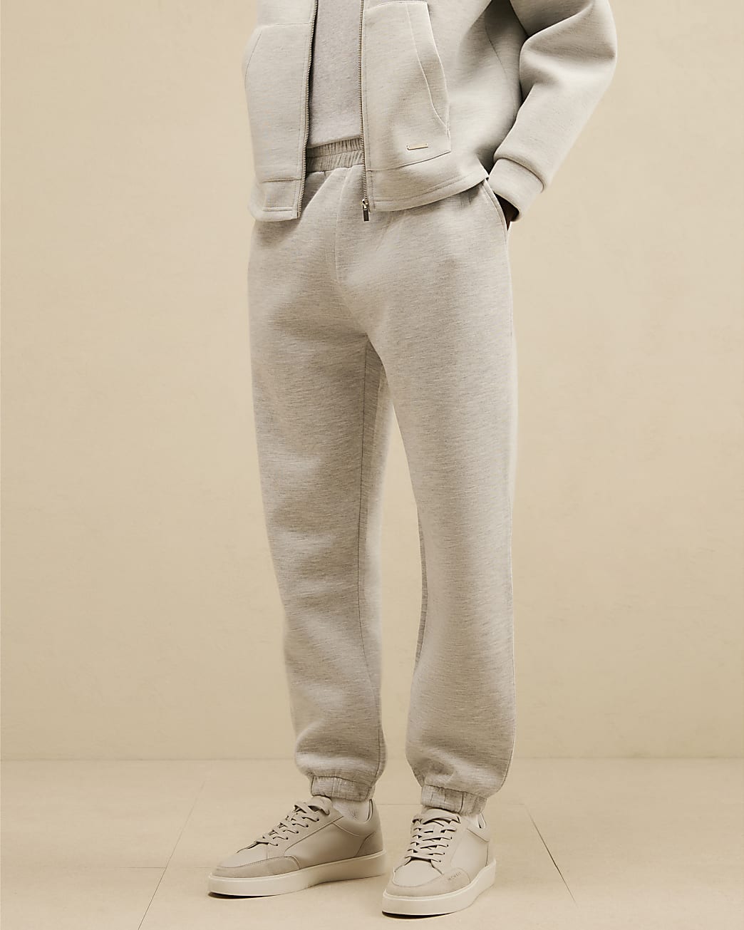 Premium Cotton Cuffed Joggers in Grey - Image 4 Premium Cotton Cuffed Joggers in Grey