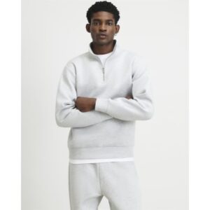 Premium Cotton Funnel Sweatshirt in Grey
