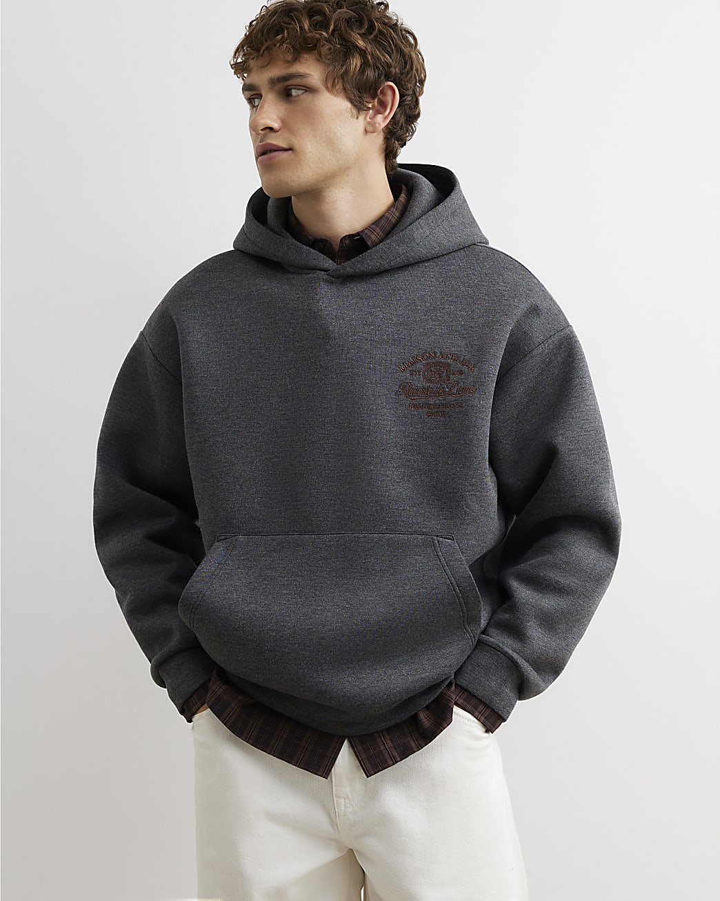 Premium Cotton Maison Hoodie in Grey - Image 4 Premium Cotton Maison Hoodie in Grey