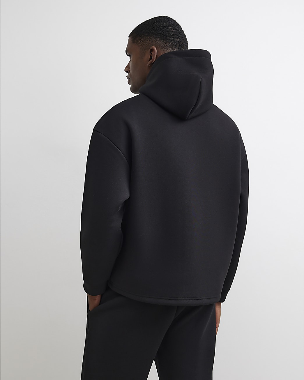 Premium Oversized Zip Through Hoodie in Black - Image 3 Premium Oversized Zip Through Hoodie in Black