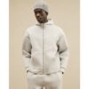 Premium Oversized Zip Through Hoodie in Grey