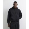 Premium Oversized Zip Up Hoodie in Black