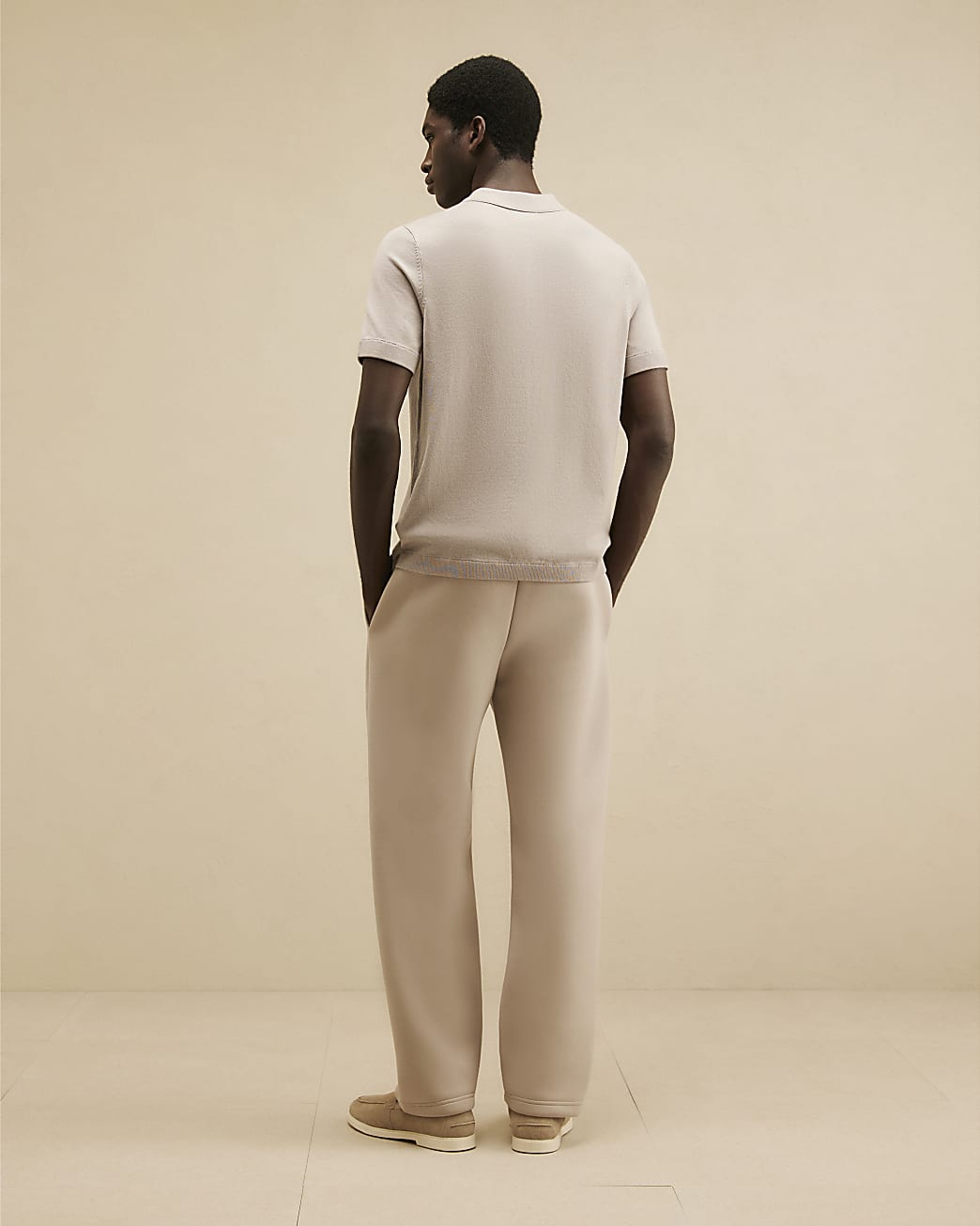 Premium Regular Fit Joggers in Beige - Image 3 Premium Regular Fit Joggers in Beige