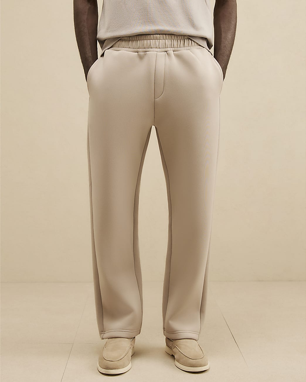 Premium Regular Fit Joggers in Beige - Image 4 Premium Regular Fit Joggers in Beige