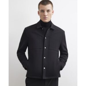 Premium Slim Fit Overshirt in Black