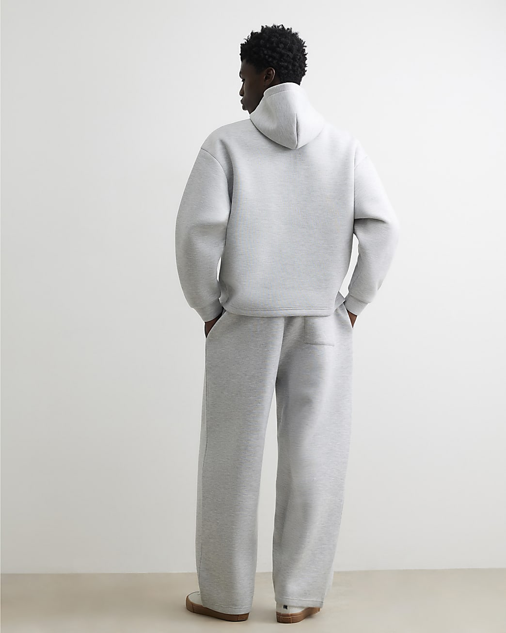 Premium Wide Leg Joggers in Grey - Image 3 Premium Wide Leg Joggers in Grey