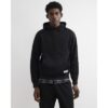 Regular Fit Cotton Blend Hoodie in Black