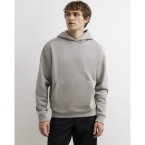 Regular Fit Cotton Blend Hoodie in Grey