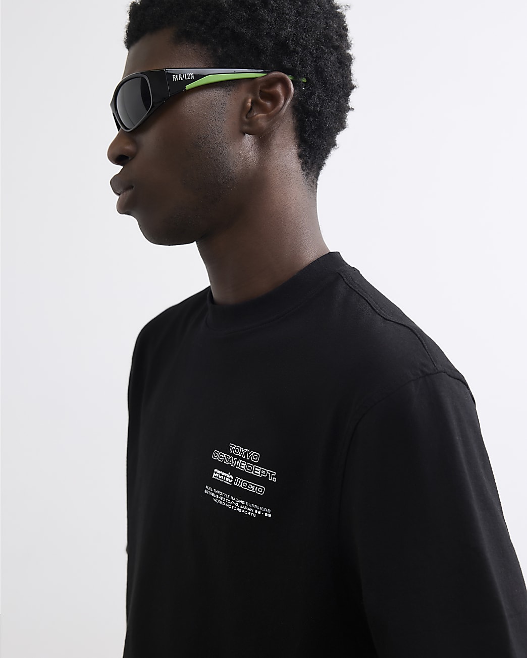 Regular Fit Cotton City Scape T-shirt in Black - Image 3 Regular Fit Cotton City Scape T-shirt in Black