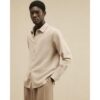 Regular Fit Cotton Flannel Shirt in Beige