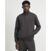 Regular Fit Cotton Half Zip Sweatshirt in Grey