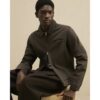 Regular Fit Cotton Zip Through Jacket in Brown