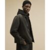 Regular Fit Denim Zip Through Jacket in Black