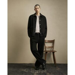 Regular Fit Faux Suede Jogger in Black