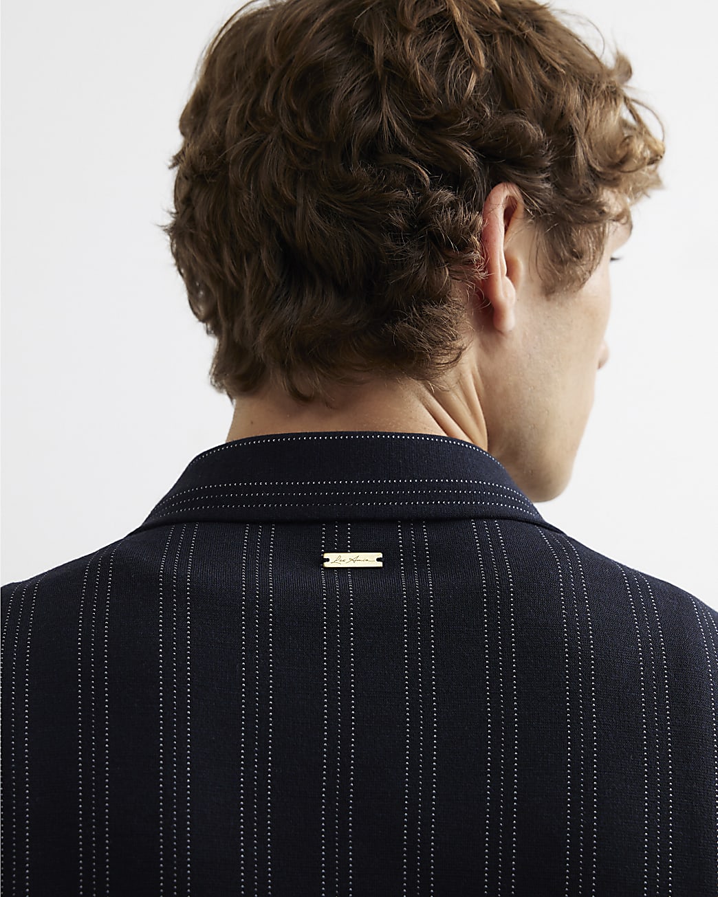 Regular Fit Pinstripe Shirt in Navy - Image 4 Regular Fit Pinstripe Shirt in Navy