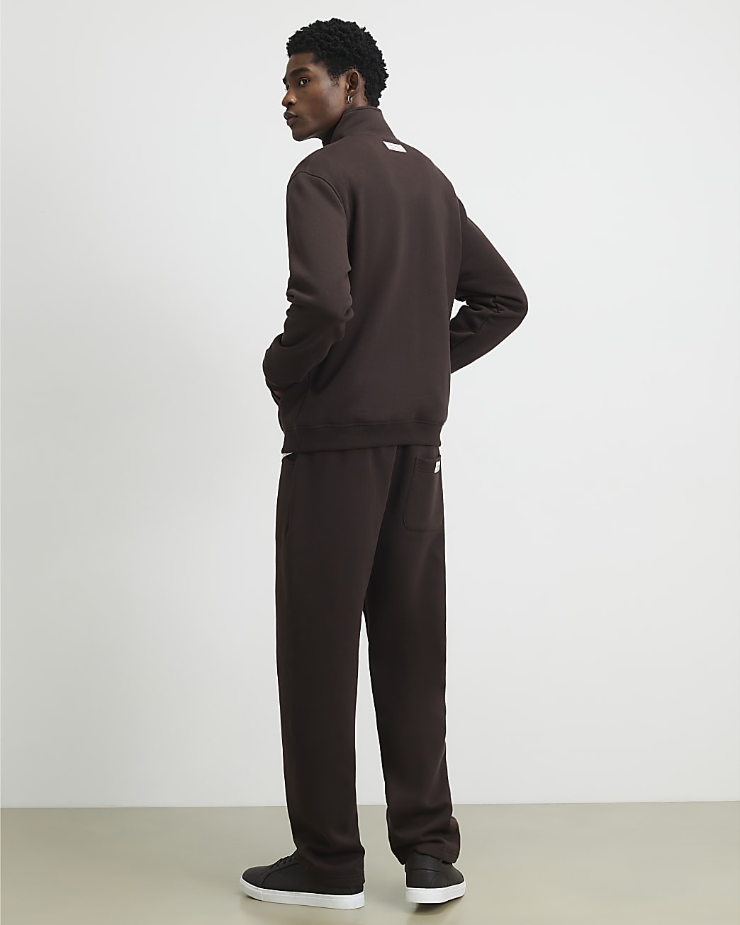 Regular Fit Sanctuaire Patch Joggers in Brown - Image 3 Regular Fit Sanctuaire Patch Joggers in Brown