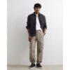 Regular Fit Stretch Cargo Trousers in Beige