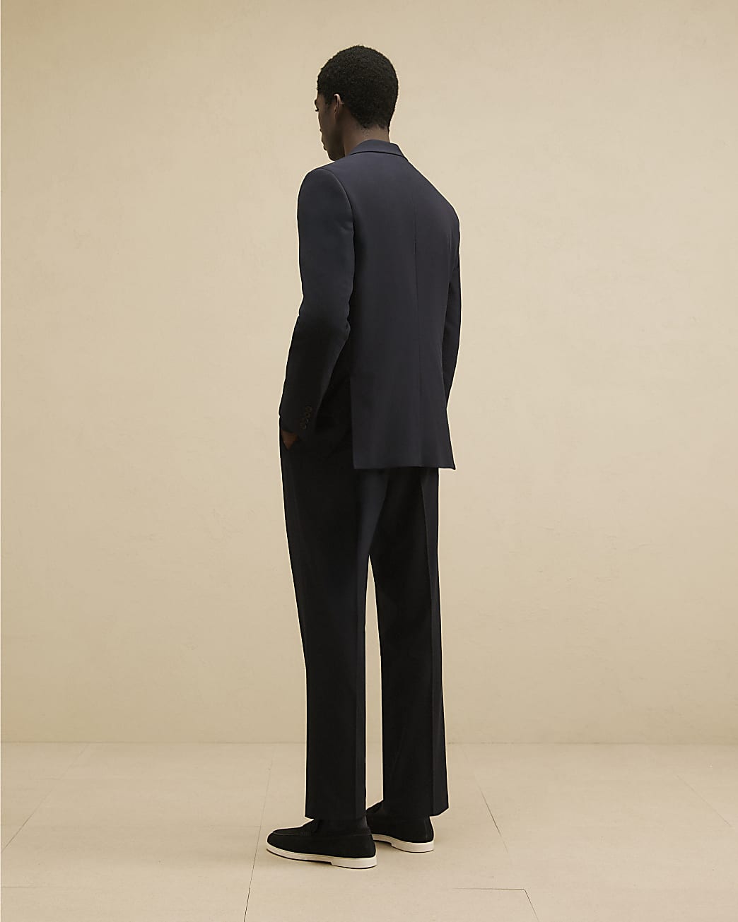 Regular Fit Suit Trousers in Navy - Image 3 Regular Fit Suit Trousers in Navy