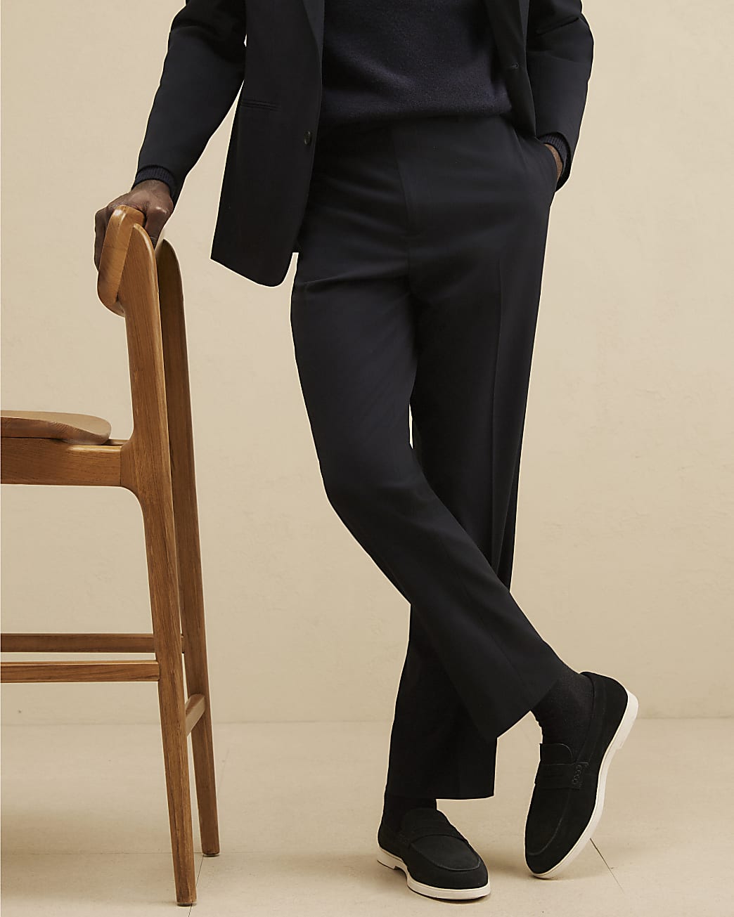 Regular Fit Suit Trousers in Navy - Image 4 Regular Fit Suit Trousers in Navy