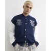 Rennes Varsity Bomber Jacket in Navy