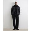 Shearling Lined Western Jacket in Black