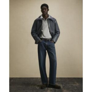 Shearling Lined Western Jacket in Grey