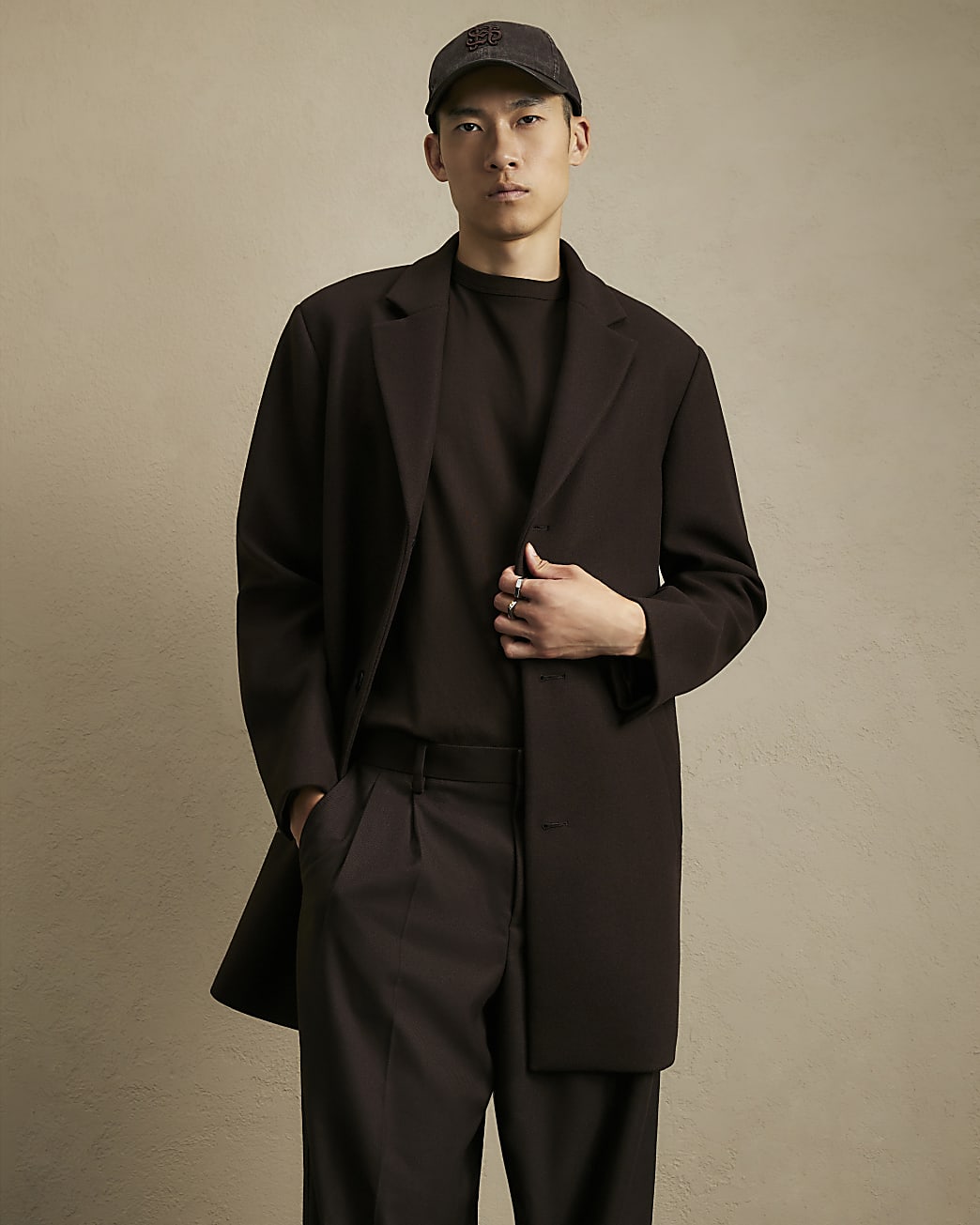 Single Breasted Overcoat in Brown - Image 2 Single Breasted Overcoat in Brown