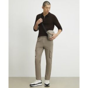 Skinny Fit Cargo Trousers in Beige