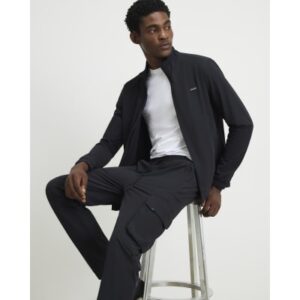 Skinny Fit Cargo Trousers in Black