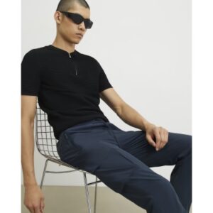 Skinny Fit Cargo Trousers in Navy