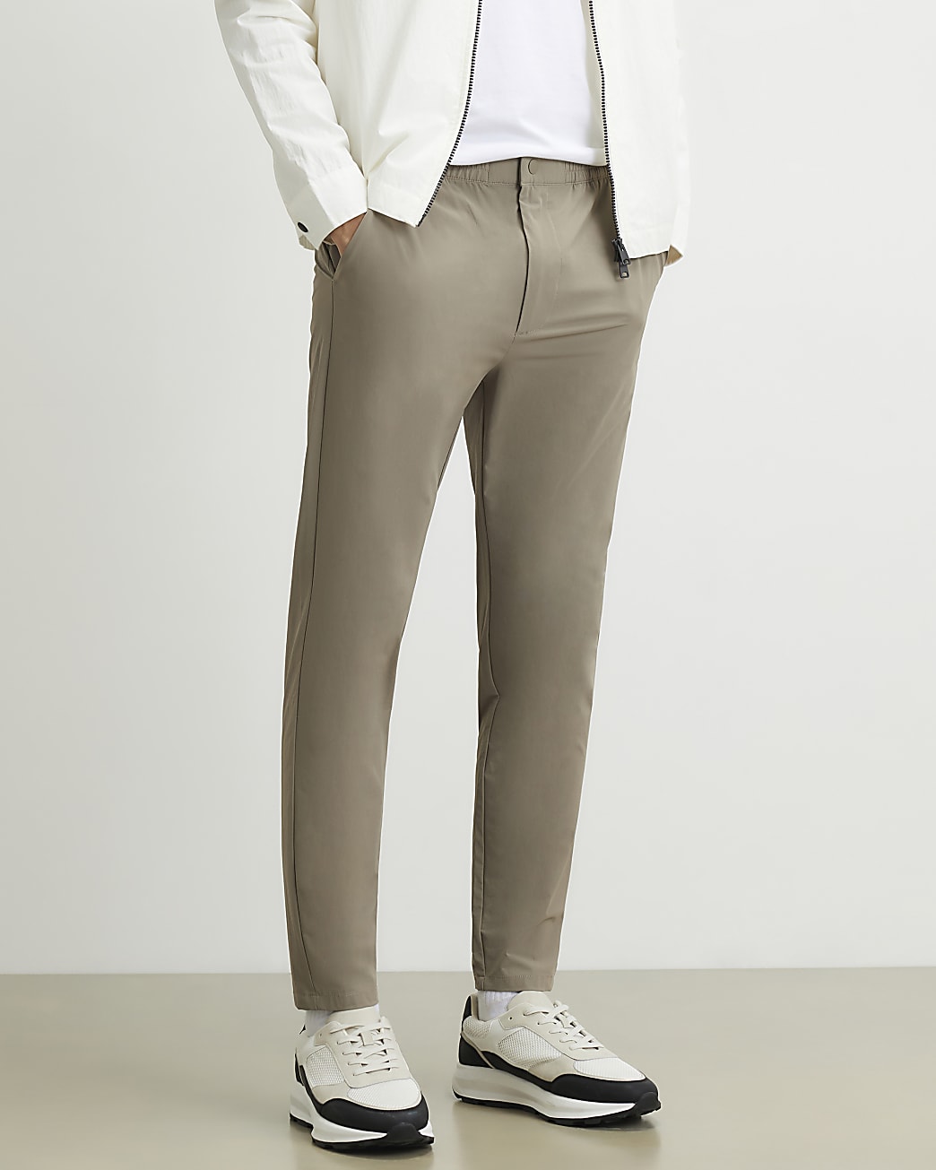 Skinny Fit Trousers in Beige - Image 4 Skinny Fit Trousers in Beige