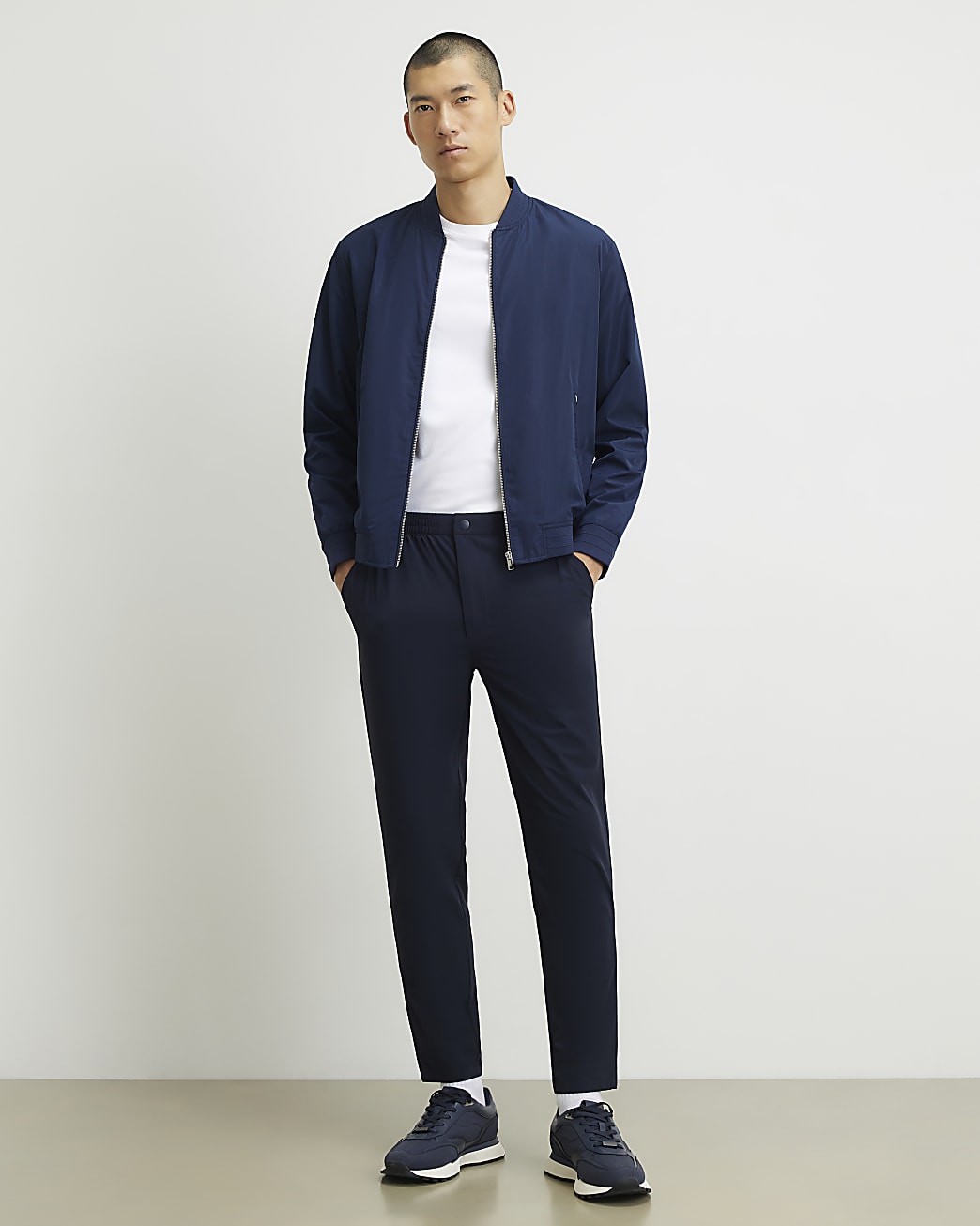 Skinny Fit Trousers in Navy - Image 2 Skinny Fit Trousers in Navy