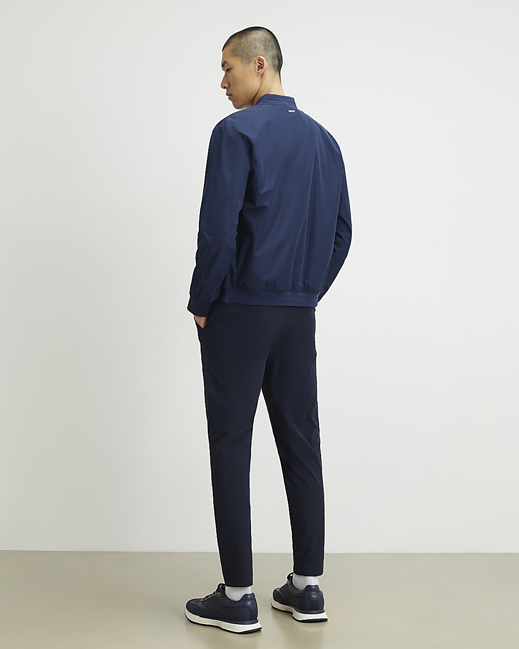 Skinny Fit Trousers in Navy - Image 3 Skinny Fit Trousers in Navy