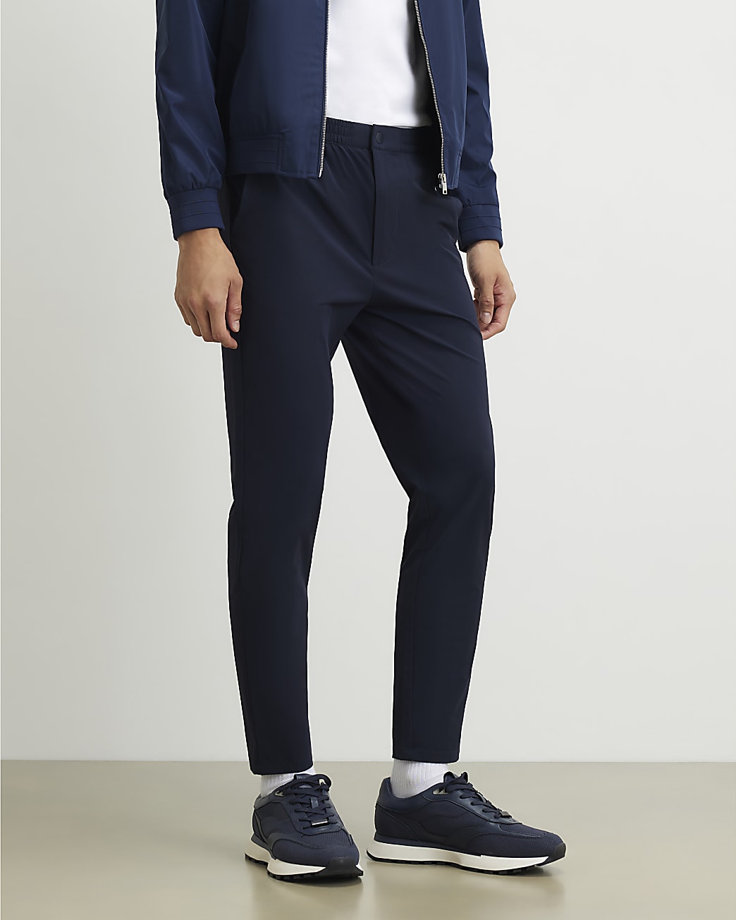 Skinny Fit Trousers in Navy - Image 4 Skinny Fit Trousers in Navy