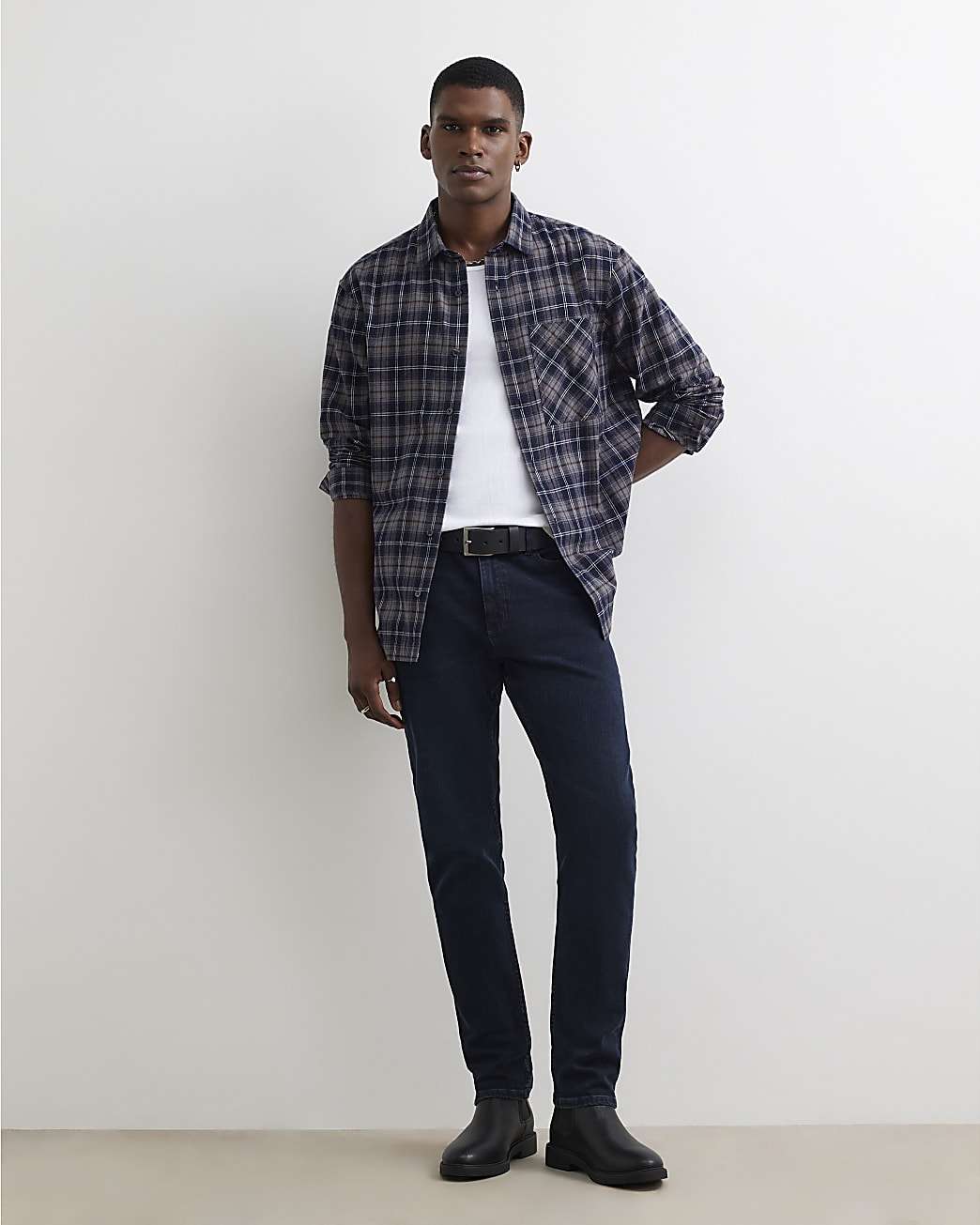 Skinny Fit Washed Jeans in Blue - Image 2 Skinny Fit Washed Jeans in Blue