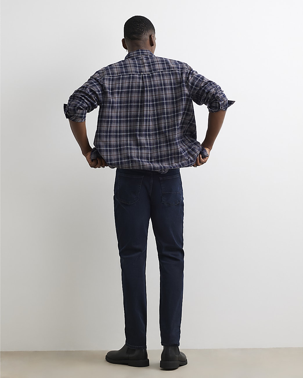 Skinny Fit Washed Jeans in Blue - Image 3 Skinny Fit Washed Jeans in Blue