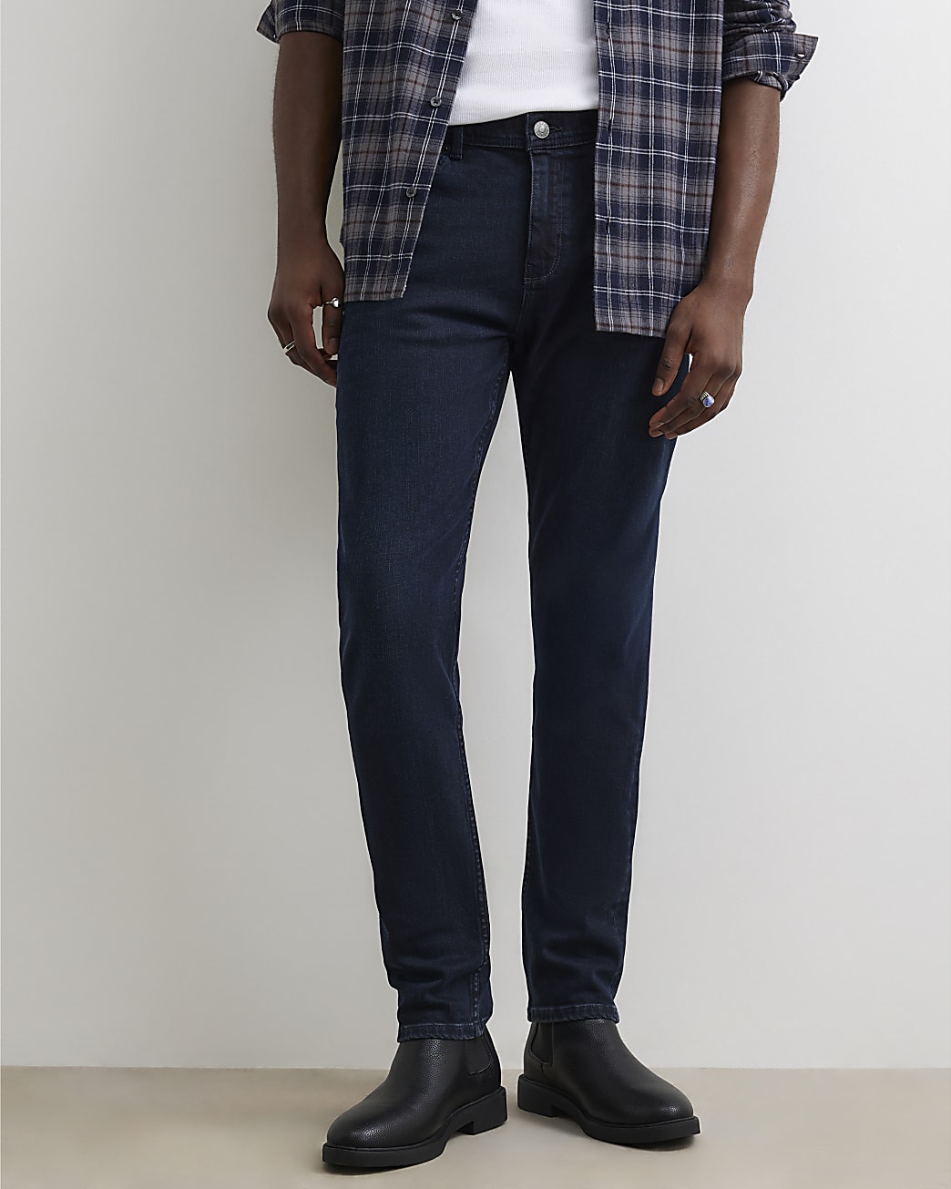 Skinny Fit Washed Jeans in Blue - Image 4 Skinny Fit Washed Jeans in Blue