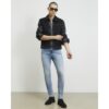 Skinny Fit Washed Spray on Jeans in Blue
