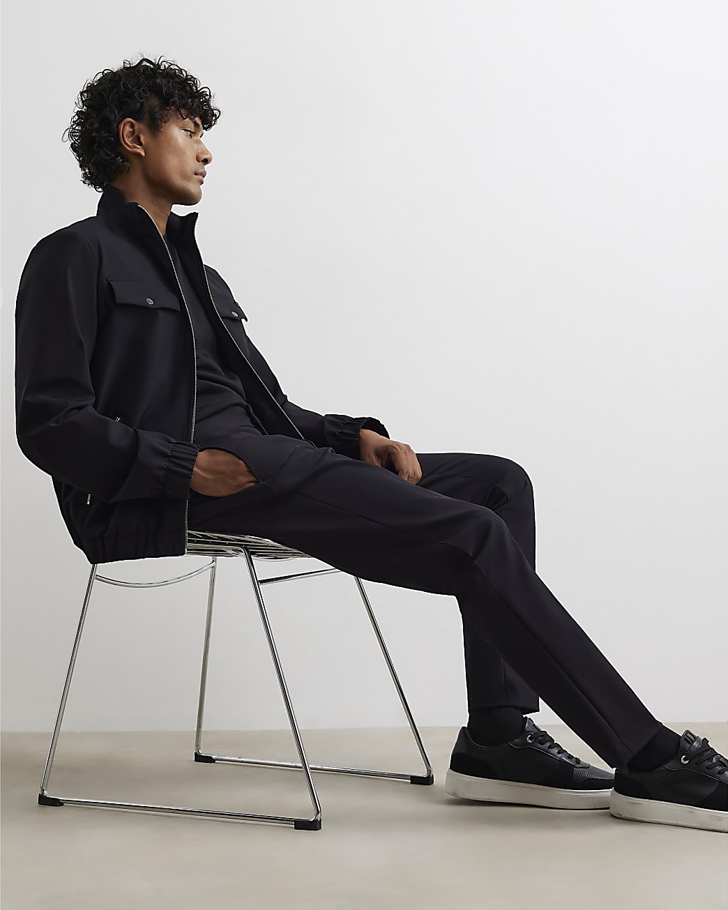 Skinny Tech Comfort Trousers in Black - Image 2 Skinny Tech Comfort Trousers in Black