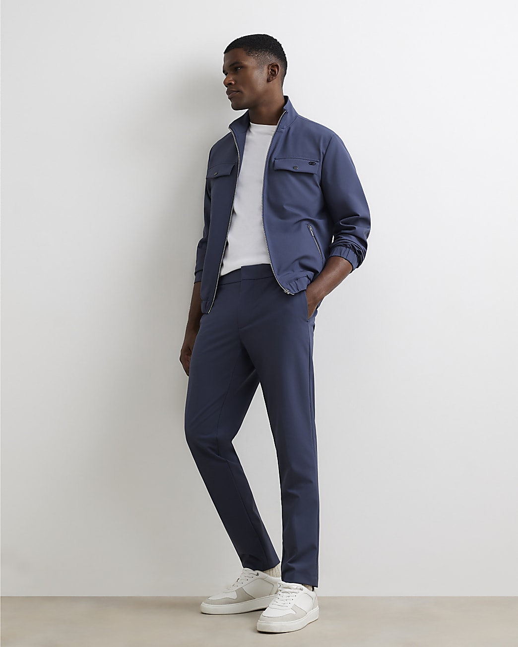 Skinny Tech Comfort Trousers in Blue - Image 2 Skinny Tech Comfort Trousers in Blue