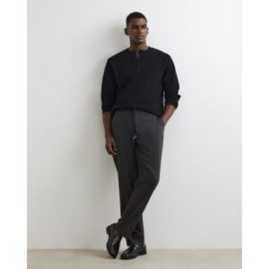 Slim Fit Check Jogger Trousers in Brown