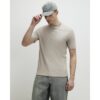 Slim Fit Cotton Lightweight T-shirt in Beige