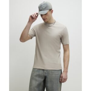 Slim Fit Cotton Lightweight T-shirt in Beige