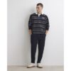 Slim Fit Cotton Turn Up Hem Joggers in Navy