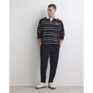 Slim Fit Cotton Turn Up Hem Joggers in Navy