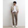 Slim Fit Elasticated Smart Joggers in Beige