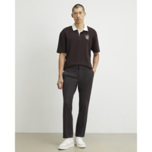 Slim Fit Fine Texture Trousers in Brown