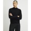 Slim Fit Half Zip Jumper in Black