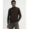 Slim Fit Half Zip Jumper in Brown